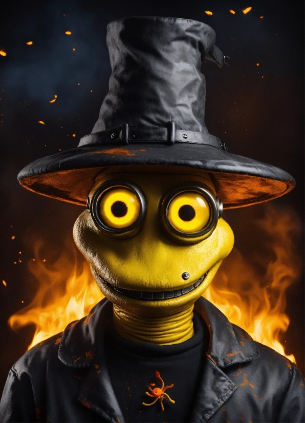 Fnaf Celebrate Poster, Outerwear, Hat, Yellow, Sun Hat, Headgear