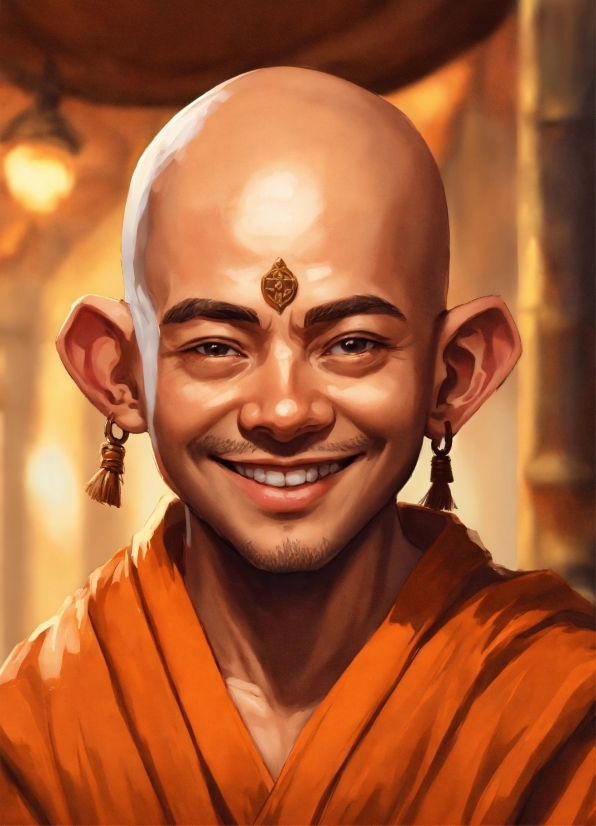 Forehead, Smile, Cheek, Chin, Orange, Temple