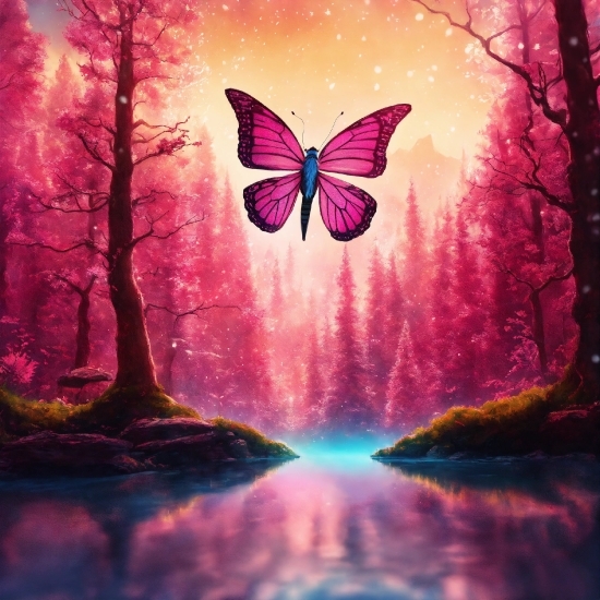 Free Graphic Editing Software, Insect, Pollinator, Light, Nature, Natural Landscape