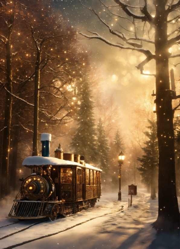 Free Text To Video Maker, Train, Snow, Plant, Vehicle, Light