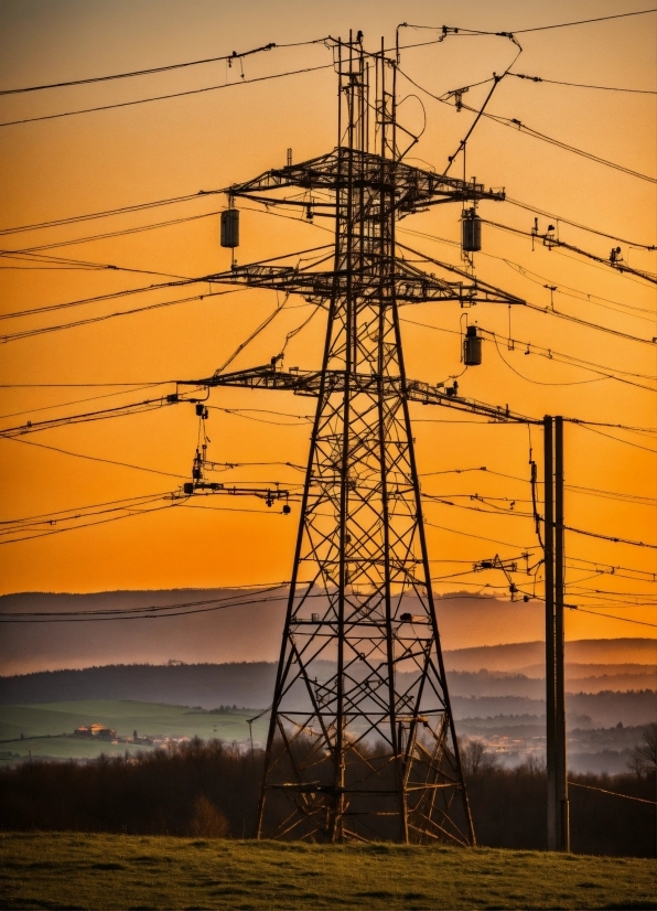 Free Vector Characters, Sky, Nature, Electricity, Overhead Power Line, Transmission Tower