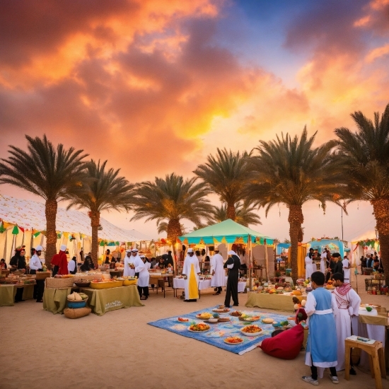 Graphic Design With Smartphone, Cloud, Sky, People On Beach, Chair, Tree