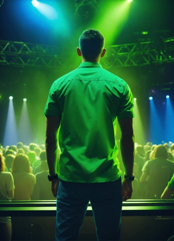 Green, Light, Entertainment, Performing Arts, Sleeve, Lighting