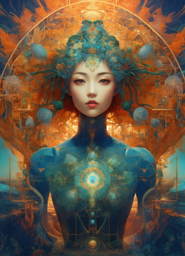 Human, Azure, Art, Symmetry, Cg Artwork, Fashion Design