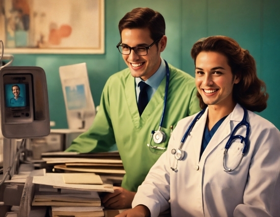 Led Canvas, Smile, Health Care Provider, Computer Monitor, Personal Computer, White Coat