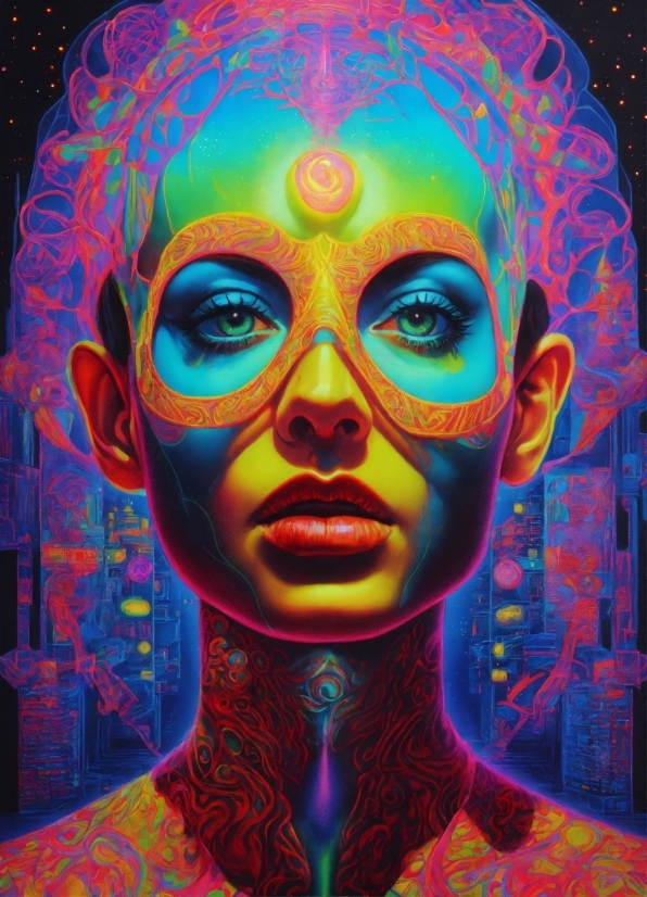 Light, Organism, Art, Paint, Eyewear, Symmetry