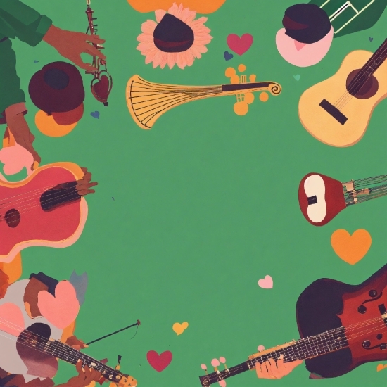 Motion Graphic Editor Online, Green, Musical Instrument, Guitar Accessory, Orange, Organism