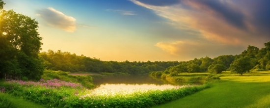 Murals, Cloud, Sky, Water, Plant, Green