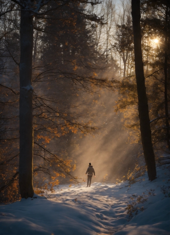 One Click Photo Editing, Snow, Light, Tree, Plant, Wood