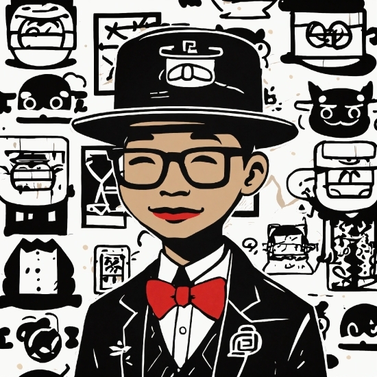 Online Graphic Software, Facial Expression, Hat, White, Art, Cartoon