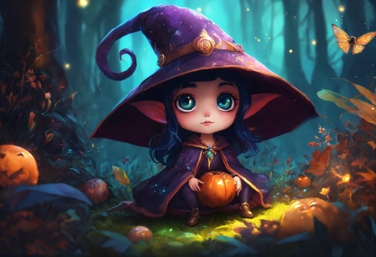 Photoshop Photography, Plant, Cartoon, Orange, Witch Hat, Doll