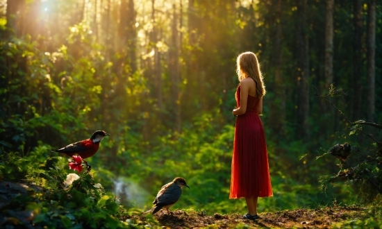 Plant, Bird, People In Nature, Natural Landscape, Branch, Wood