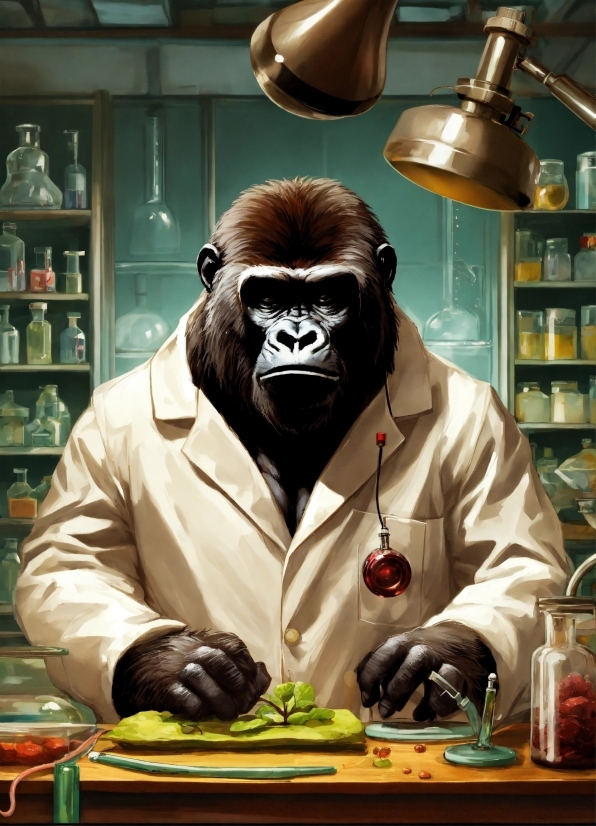 Poster 50x50, Shelf, Primate, Mask, Personal Protective Equipment, Engineering