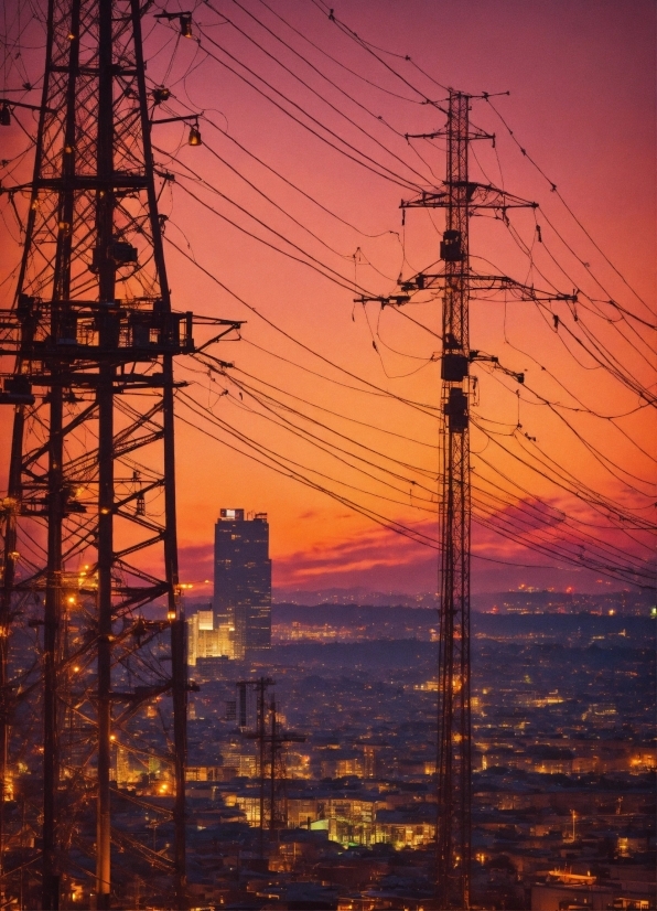 Print Design Agency, Sky, Afterglow, Overhead Power Line, Electricity, Dusk