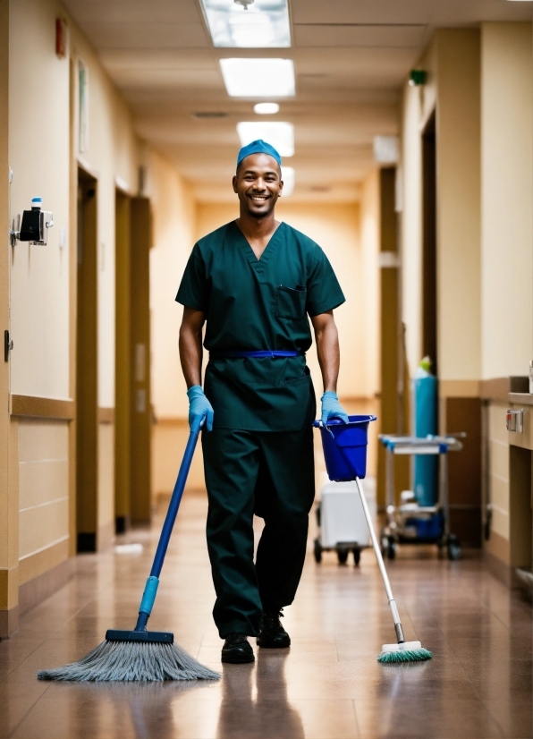 Printmaker, Smile, Cleanliness, Flooring, Knee, Floor