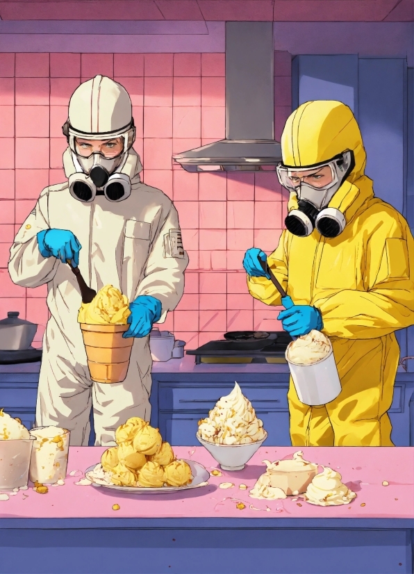 Sage Green Prints, Cartoon, Food, Workwear, Hazmat Suit, Cooking