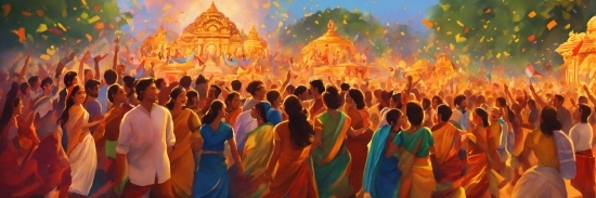 Simple Logo Design Illustrator, Temple, Art, Crowd, Painting, Morning