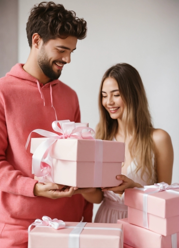 Smile, Fashion, Gesture, Happy, Pink, Beard