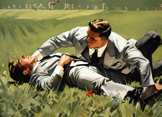 Vintage Campari Poster, People In Nature, Gesture, Grass, Happy, Marines