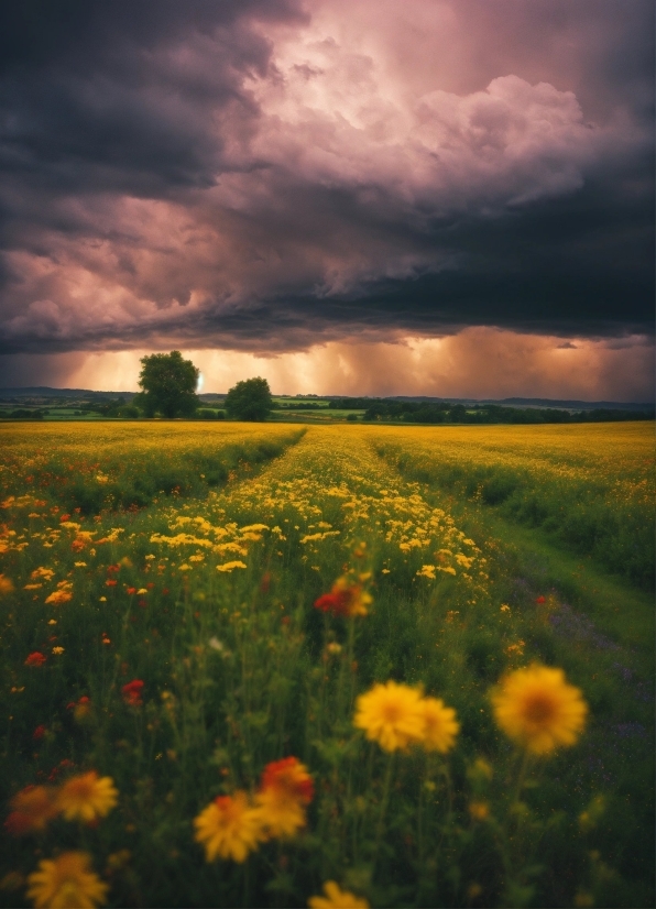 Visiting Card Design, Flower, Cloud, Sky, Plant, Atmosphere