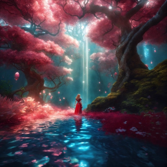 Water, World, Organism, Pink, Sky, Cg Artwork