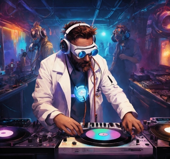 Adobe Foto Stock, Photograph, Light, Deejay, Disc Jockey, Music