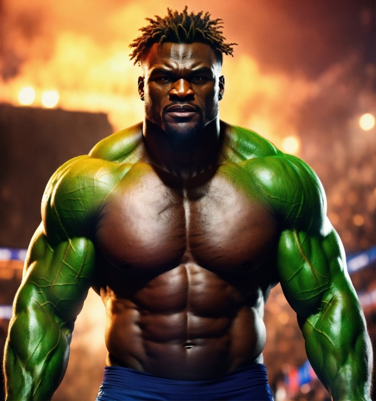 Advertising Illustration, Hulk, Muscle, Bodybuilder, Bodybuilding, Cartoon