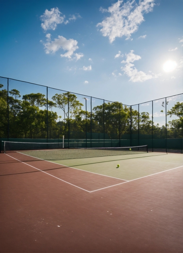 Aesthetic Beige Wallpaper, Sky, Cloud, Tennis, Plant, Tennis Court