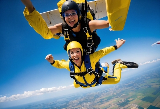 Alcohol Vector, Smile, Sky, Tandem Skydiving, White, Sports Equipment