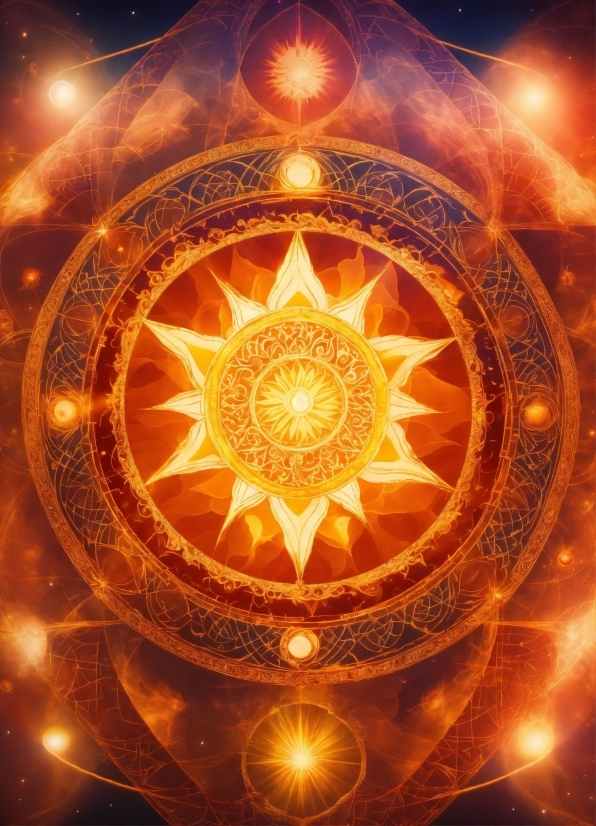 Amber, Gold, Art, Symmetry, Circle, Space