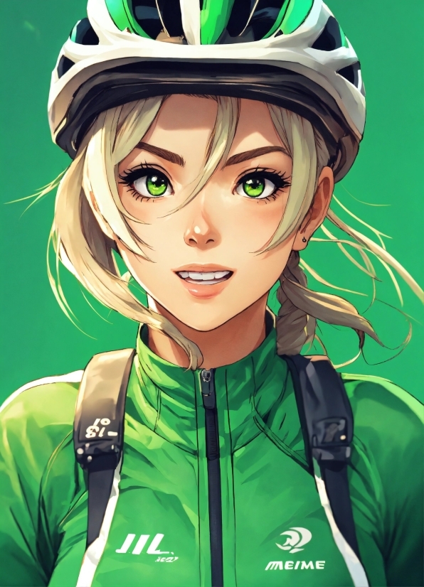 Anime 4k Wallpaper Iphone, Bicycle Helmet, Helmet, Green, Eyebrow, Sports Gear