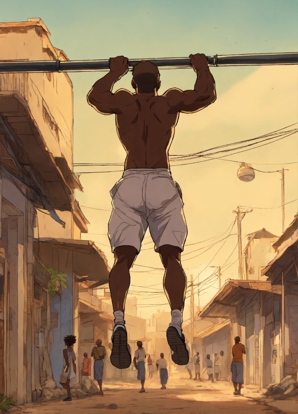 Anime Couple Photos, Sky, Building, Shorts, Art, Wall