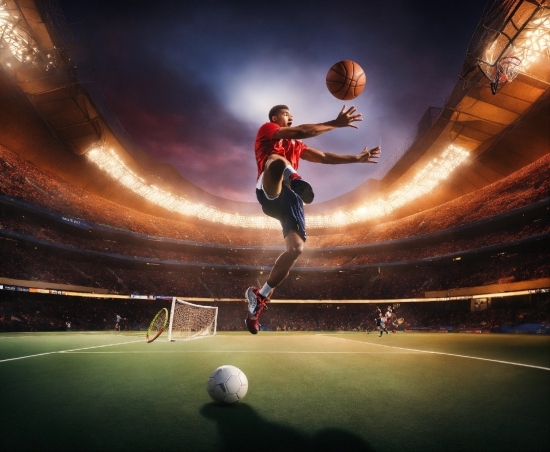 Anime Wallpaper Blue, Atmosphere, Sports Equipment, Light, Football, Sky