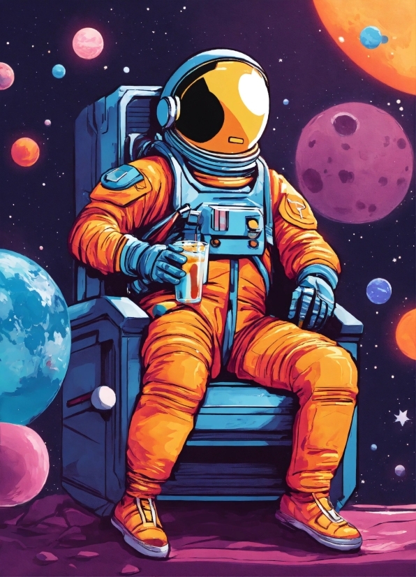 Astronaut, Art, Painting, Space, Astronomical Object, Poster