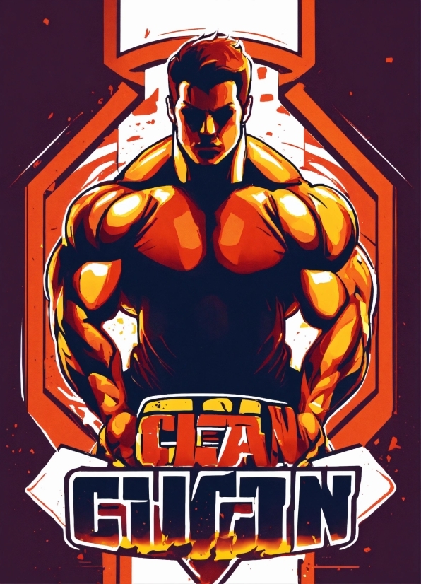 Bathroom Vector, Poster, Cartoon, Bodybuilder, Illustration, Art