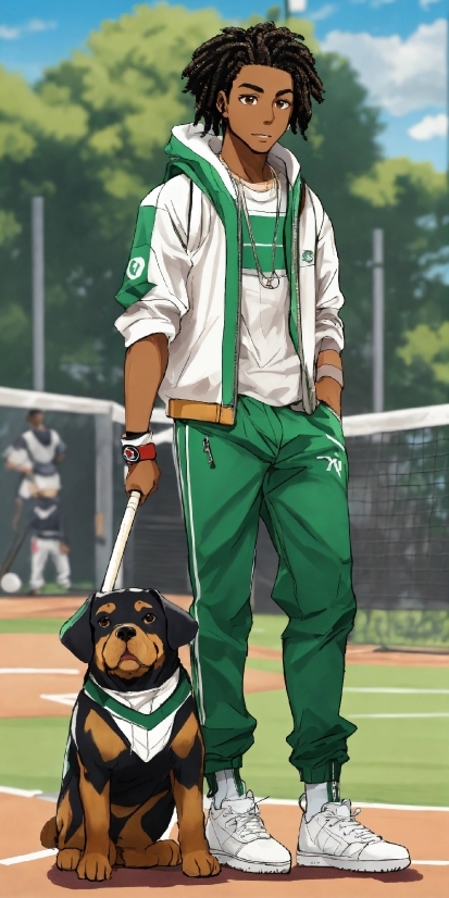 Belle Wallpaper Anime, Sports Gear, Green, Dog, Jersey, Sleeve