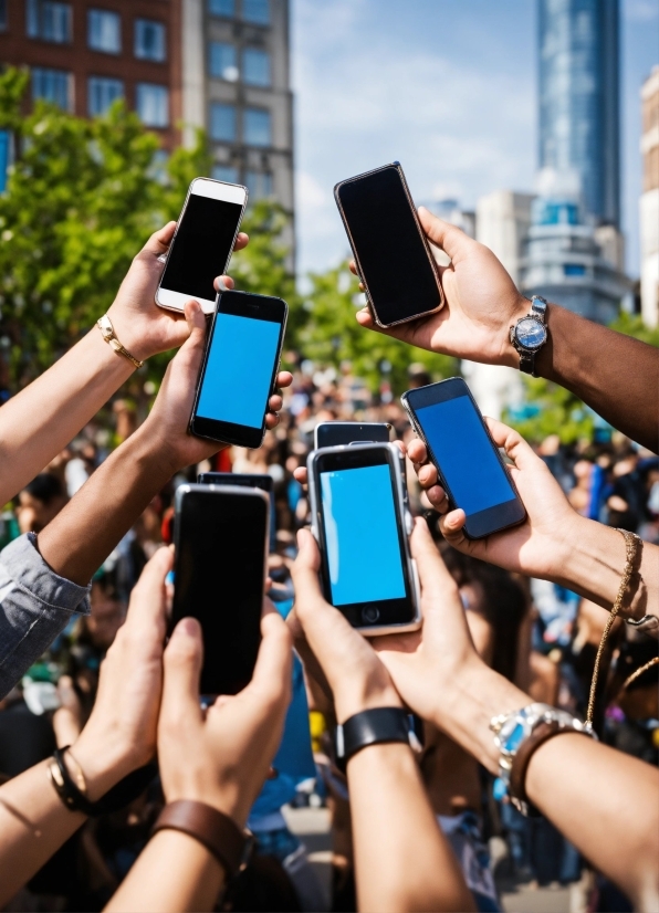 Best Friends Stock Photo, Watch, Hand, Mobile Phone, Product, Telephony