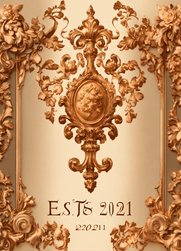 Block Illustration, Property, Gold, Wall, Art, Symmetry