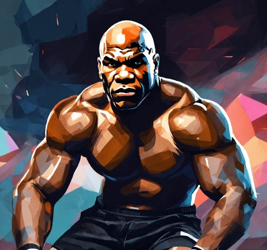 Blue Sky Background, Muscle, Bodybuilder, Cartoon, Combat Sport, Striking Combat Sports