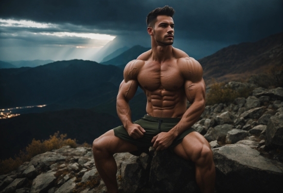 Body Builder Vector, Sky, Mountain, Cloud, Flash Photography, Jaw