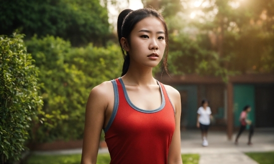 Box Stock Image, Shoulder, Active Tank, Green, Undershirt, Plant