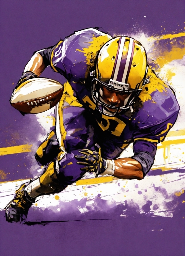 Cartoon Desktop Wallpaper, Helmet, Sports Gear, Purple, Player, Headgear