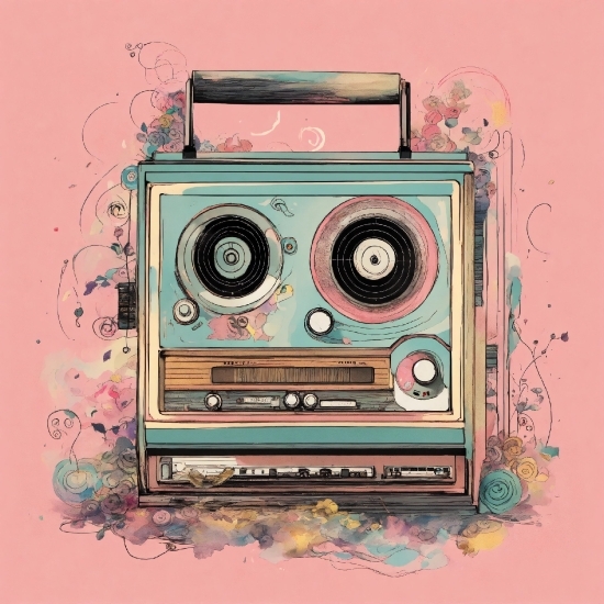 Character Illustration Vector, Compact Cassette, Rectangle, Art, Pink, Font