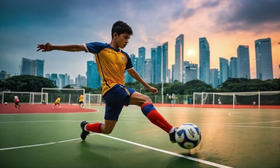 Chinese Background, Footwear, Sky, Shorts, Sports Equipment, Soccer