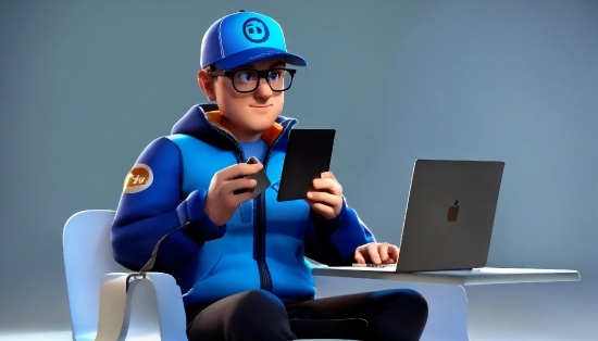 Coke Clipart, Glasses, Helmet, Computer, Blue, Laptop