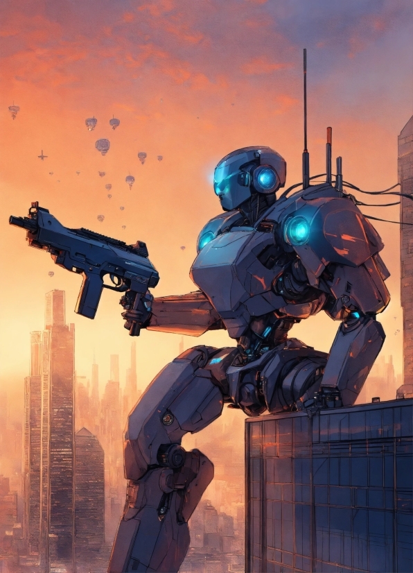 Cow Pictures, Sky, Shooter Game, Cg Artwork, Building, Mecha