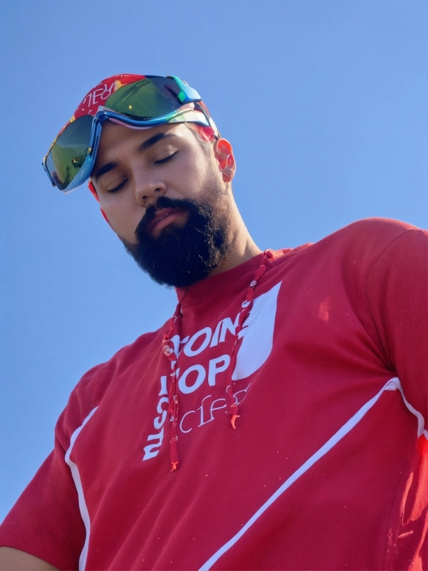 Cricket Cap, Neck, Sleeve, Beard, Sky, Gesture