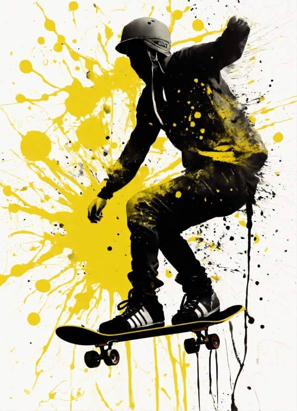 Daffodil Vector, Sports Equipment, Helmet, Skateboard, Skateboarder, Slope