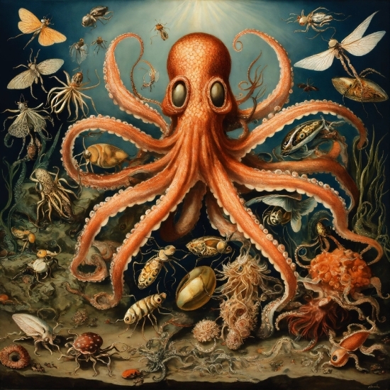 Disney Stock Photos, Marine Invertebrates, Octopus, Cephalopod, Lighting, Organism