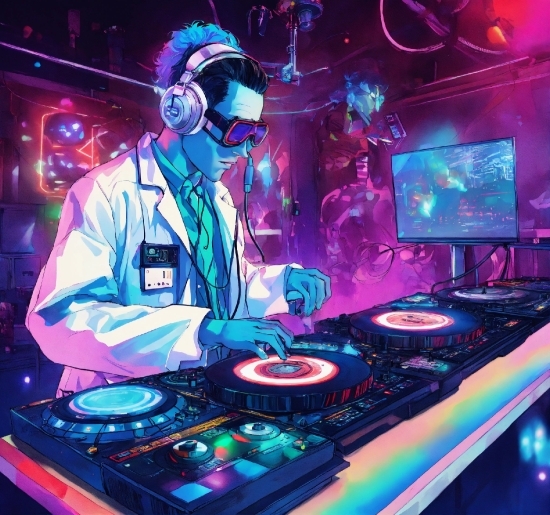 Diverse Stock Images, Light, Purple, Entertainment, Deejay, Disc Jockey